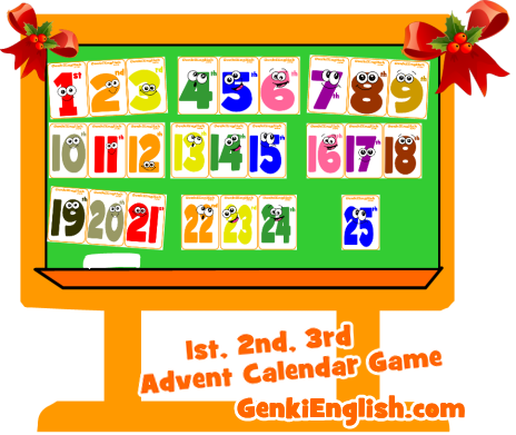 New Game: Th practice 1st 2nd 3rd Advent Calendar Game Genki English