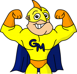 superhero arms up